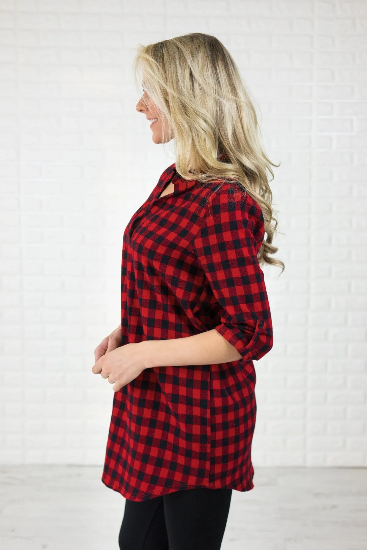 Treat Everyday Like Christmas ~ Buffalo Plaid Tunic
