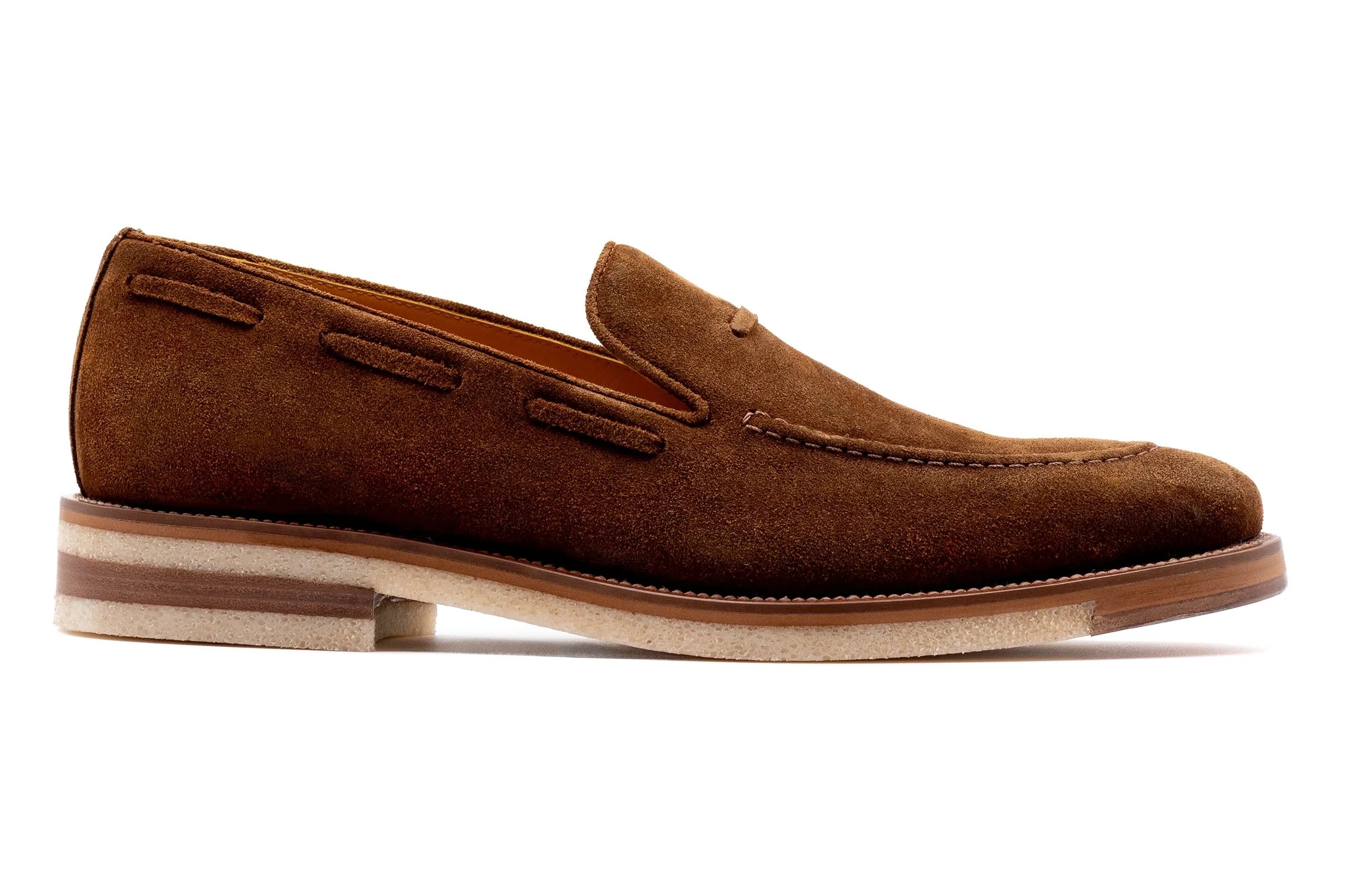 Tuscan Italian Suede Venetian Loafers - Sigaro
