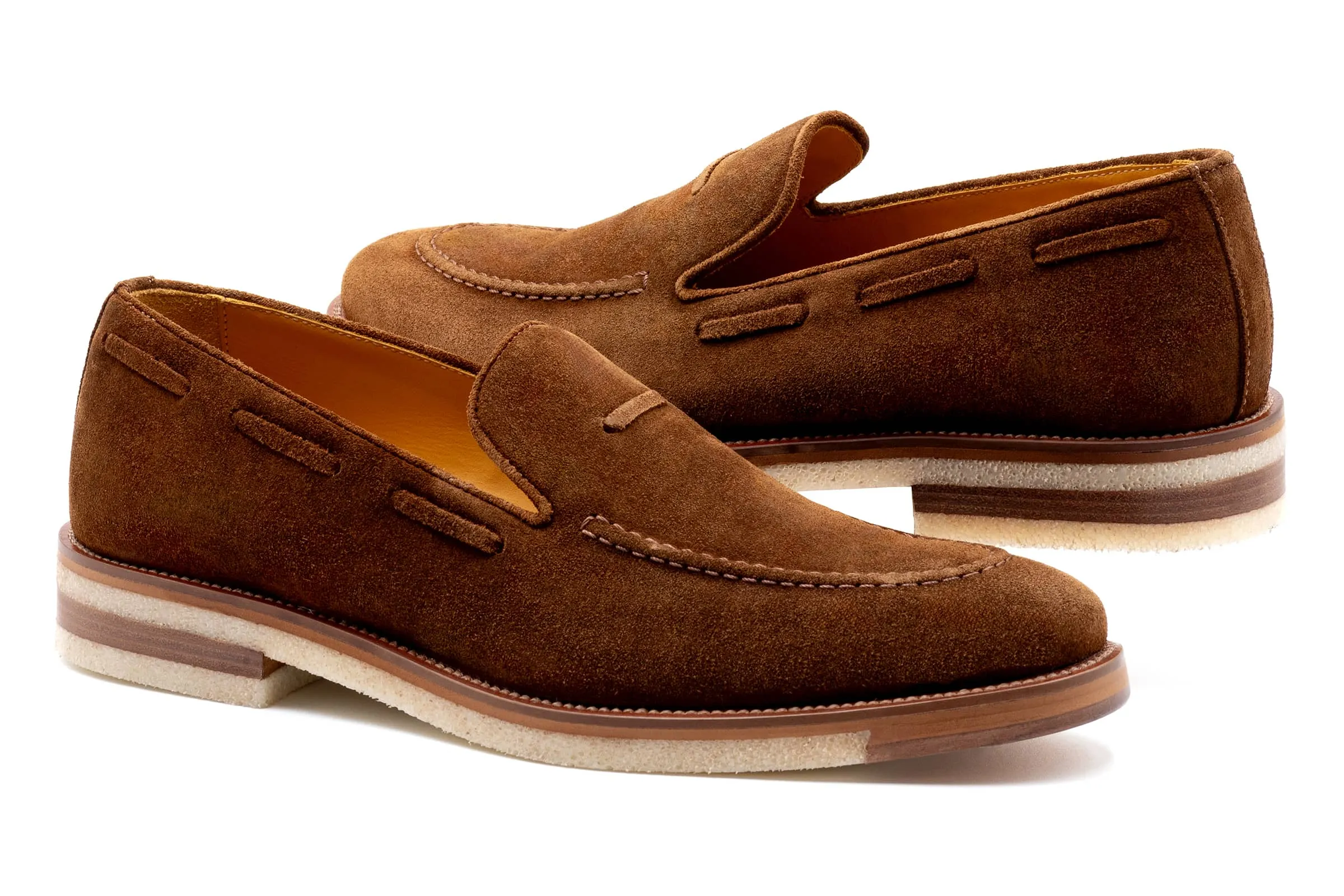 Tuscan Italian Suede Venetian Loafers - Sigaro