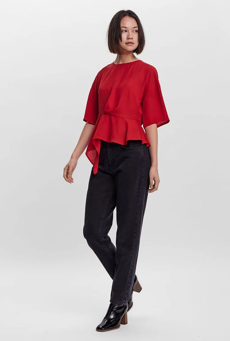 VERO MODA VIPPA NECK DRAPING TOP