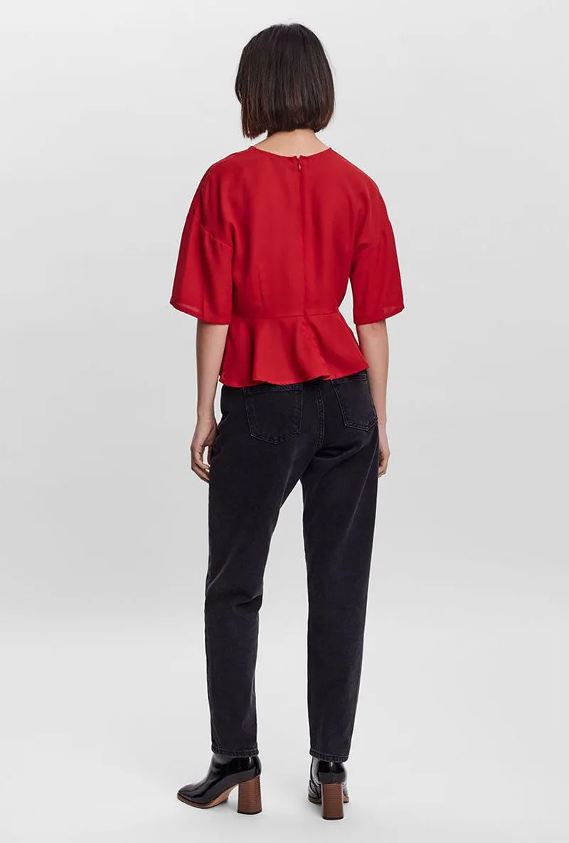 VERO MODA VIPPA NECK DRAPING TOP