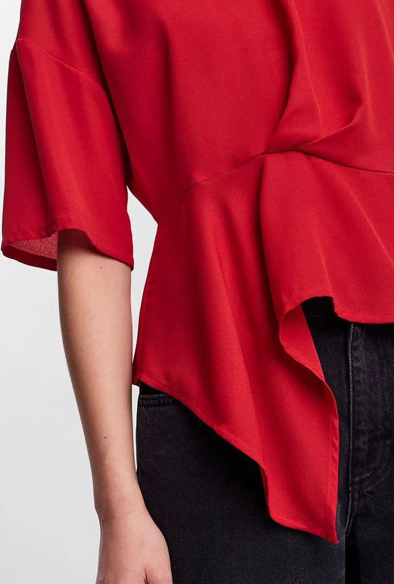 VERO MODA VIPPA NECK DRAPING TOP
