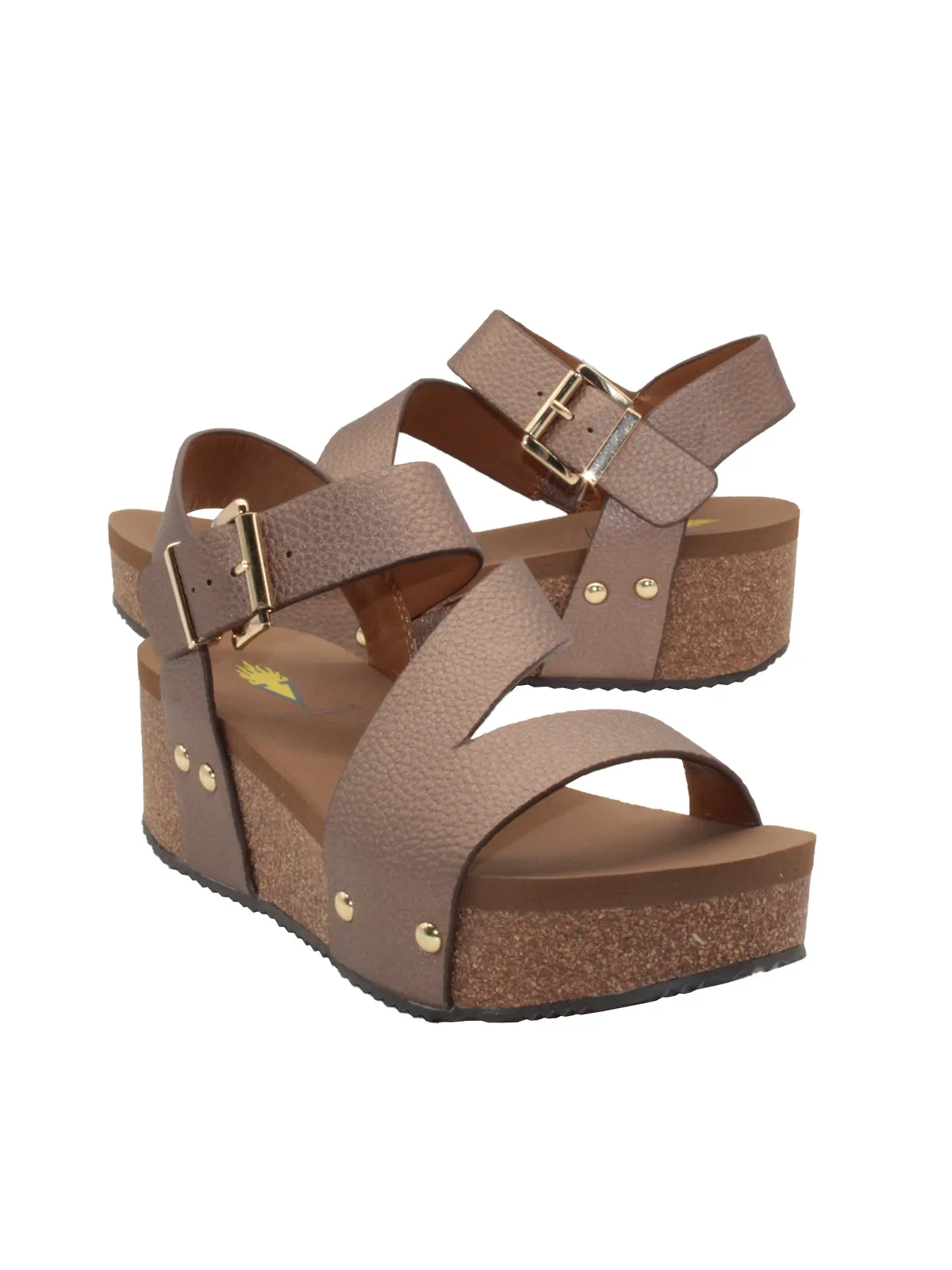 VOLATILE BILOXI STRAPPY WEDGE SANDALS