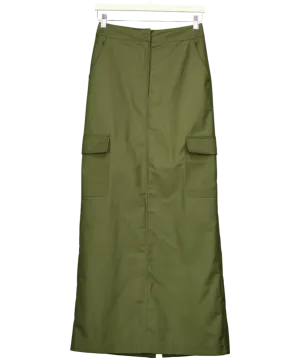 Warehouse Green Tailored Cargo Maxi Skirt UK 8
