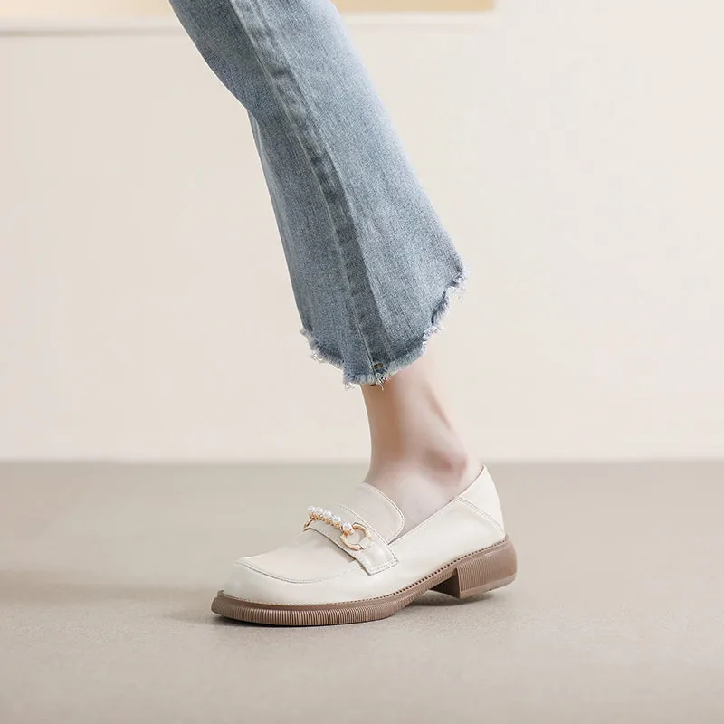 Women Summer Leather Casual Flat Loafers