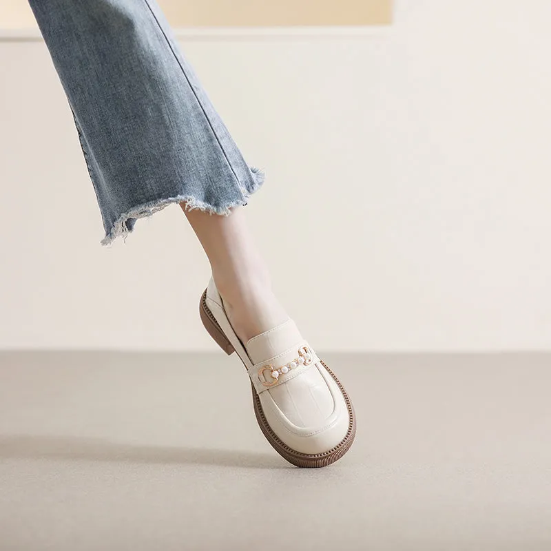 Women Summer Leather Casual Flat Loafers