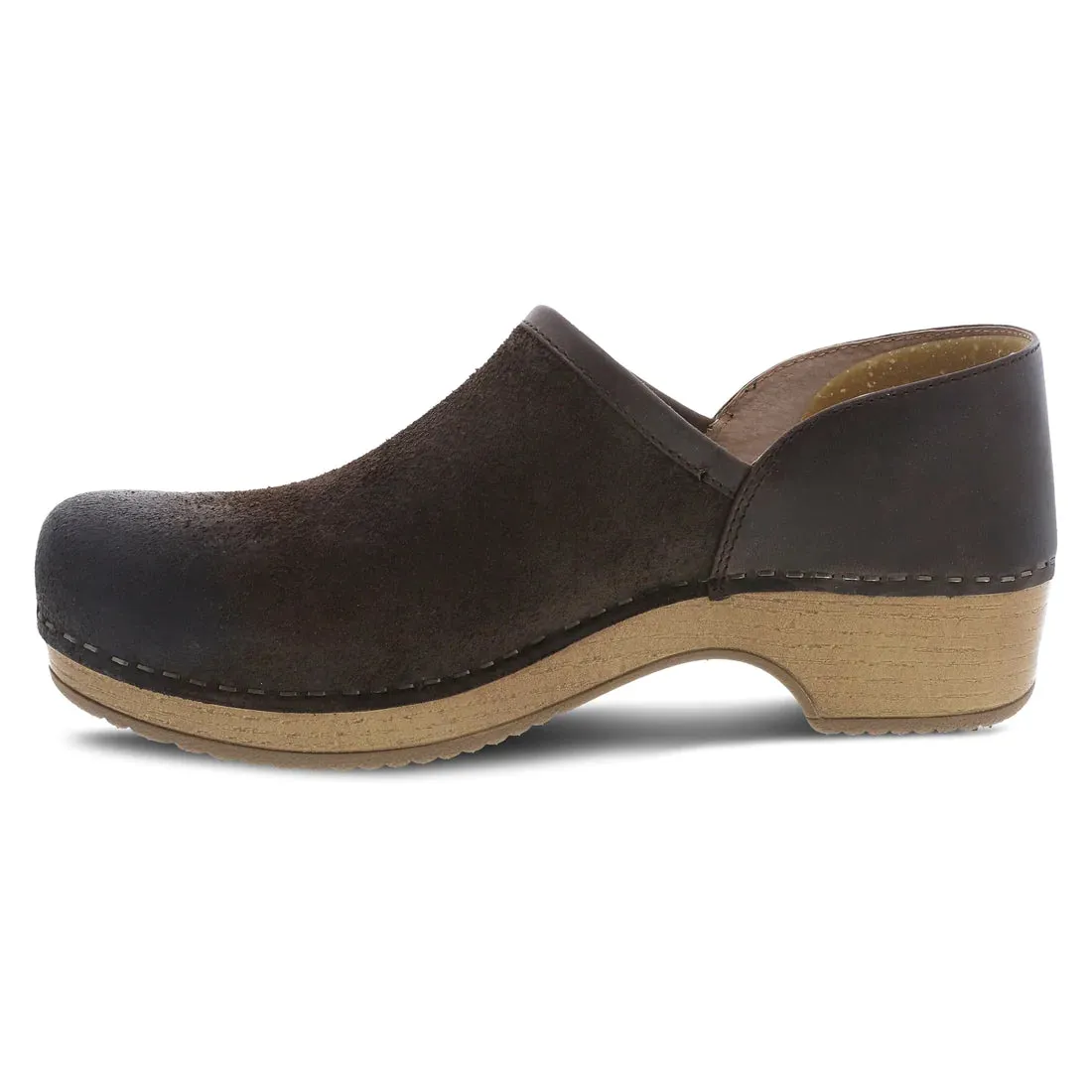 Women's Dansko | Brenna Closed Back Clog | Chocolate Burnished Suede