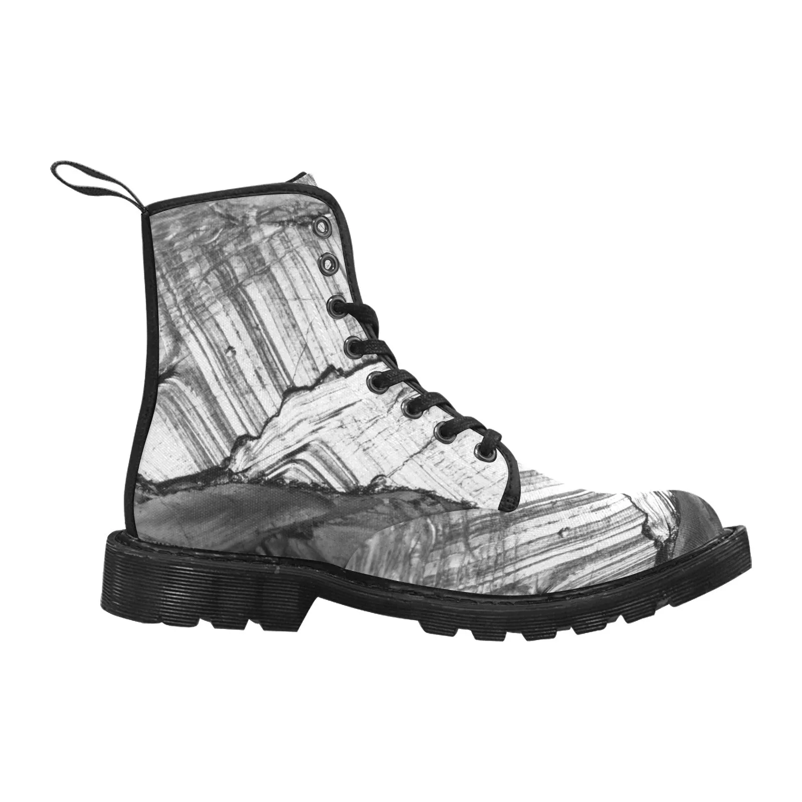 Women's Lace Up Canvas Boots - Shungite