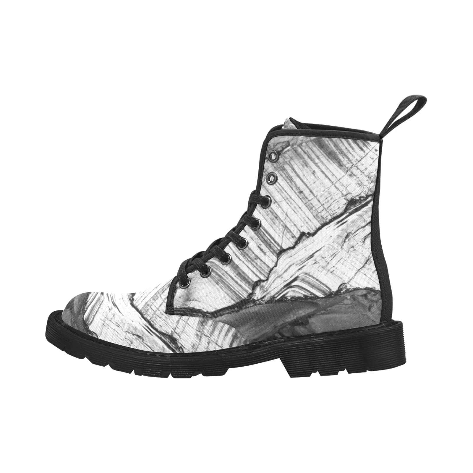 Women's Lace Up Canvas Boots - Shungite