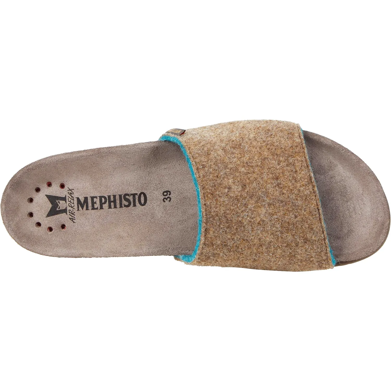 Women's Mephisto Hanik Sweety Taupe/Turquoise Felt