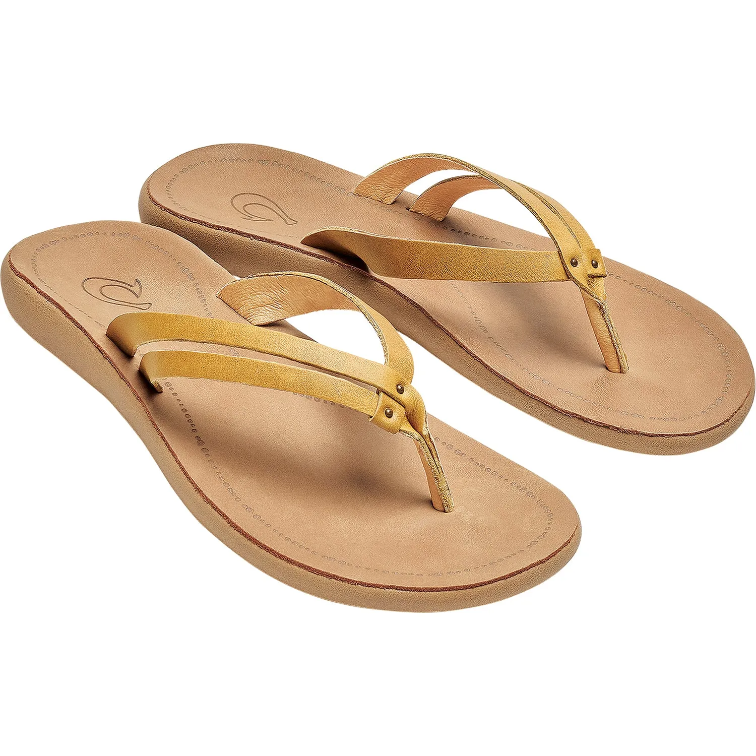 Women's OluKai Kapehe Luana Golden Harvest/Golden Sand Leather